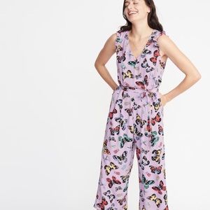 Old Navy Tie-belt flutter-sleeve jumpsuit